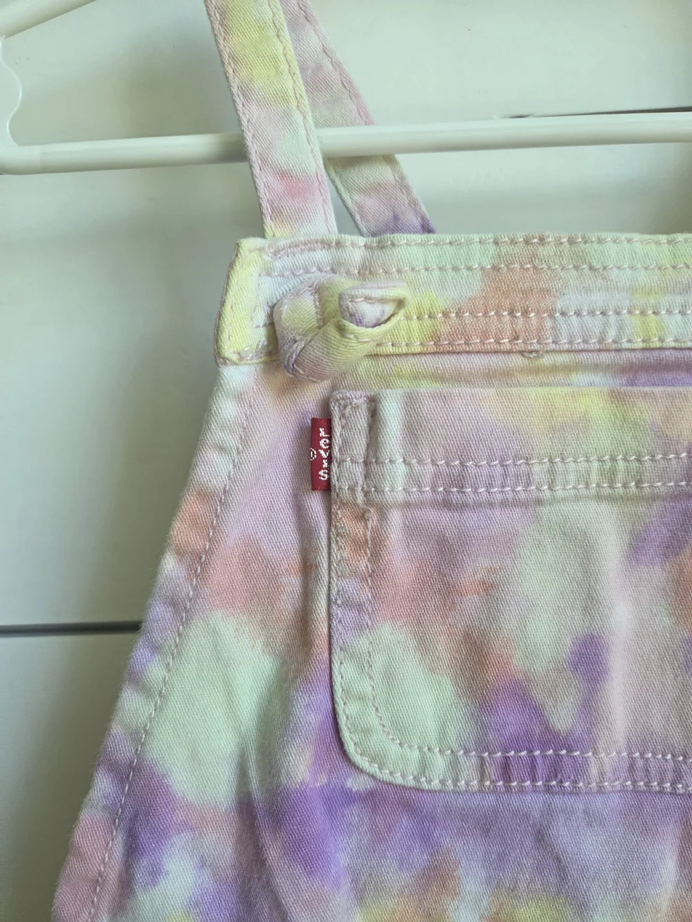 Levi's Pastel Tie-Dye Denim Overall Shorts for Kids